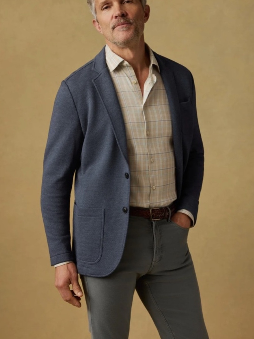 NWT Faherty Inlet Knit Blazer Denim Blue size XL